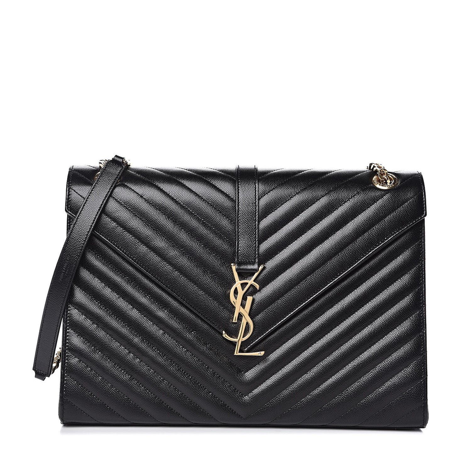 Grain De Poudre Matelasse Chevron Large Monogram Satchel Black
