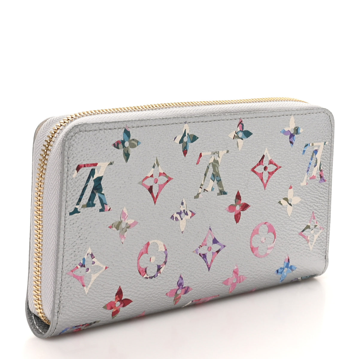 Louis Vuitton Metallic Monogram LV Garden Zippy Wallet Silver 4 of 8