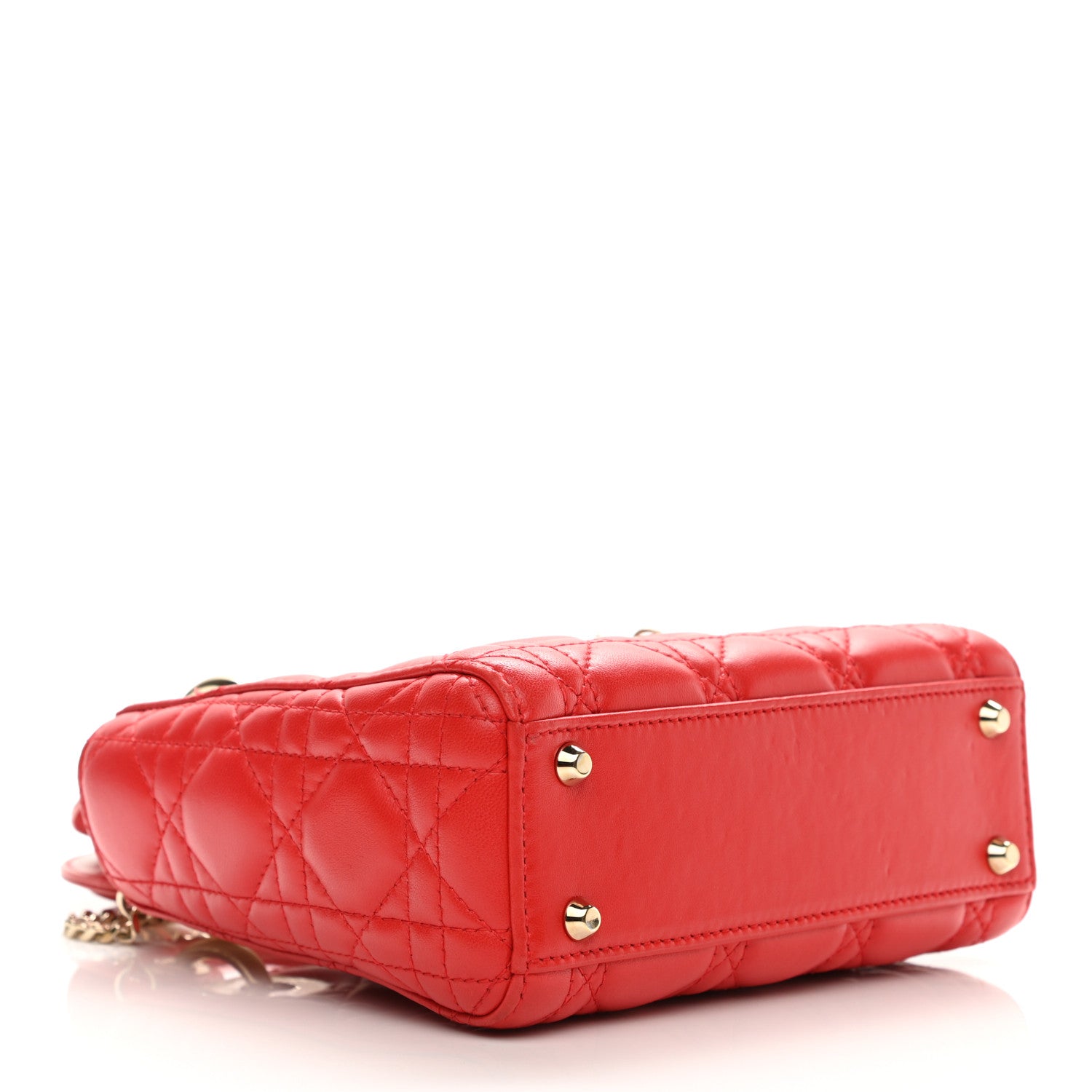 Christian Dior Lambskin Cannage Mini Lady Dior Geranium 7 of 21