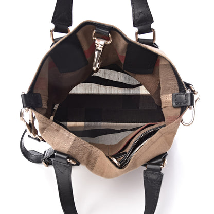 Burberry Canvas Mega Check Medium Tottenham Brit Tote Black 5 of 11