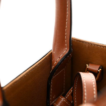 Celine Triomphe Canvas Calfskin Mini Vertical Cabas Tan 11 of 12