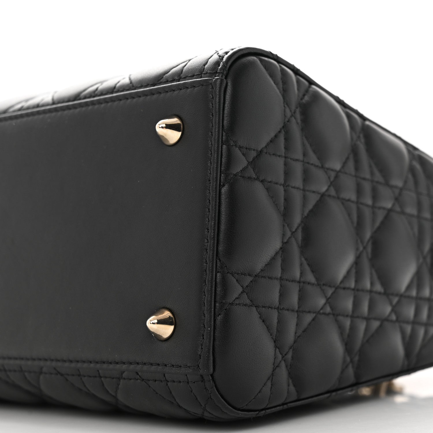 Christian Dior Lambskin Cannage Medium Lady Dior Black 9 of 15
