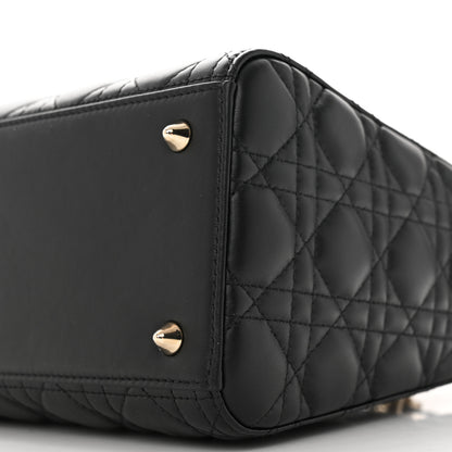 Christian Dior Lambskin Cannage Medium Lady Dior Black 9 of 15