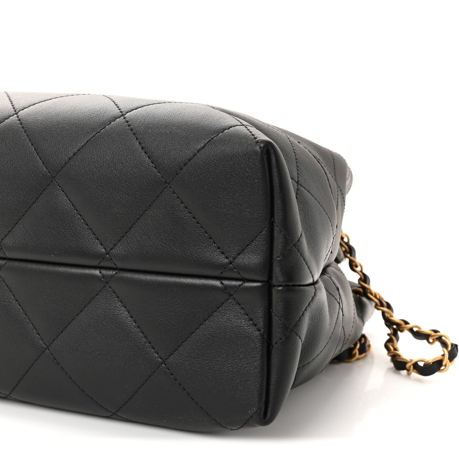 Chanel Calfskin Quilted Small Coco Base Shopping Bag Black 10 of 10