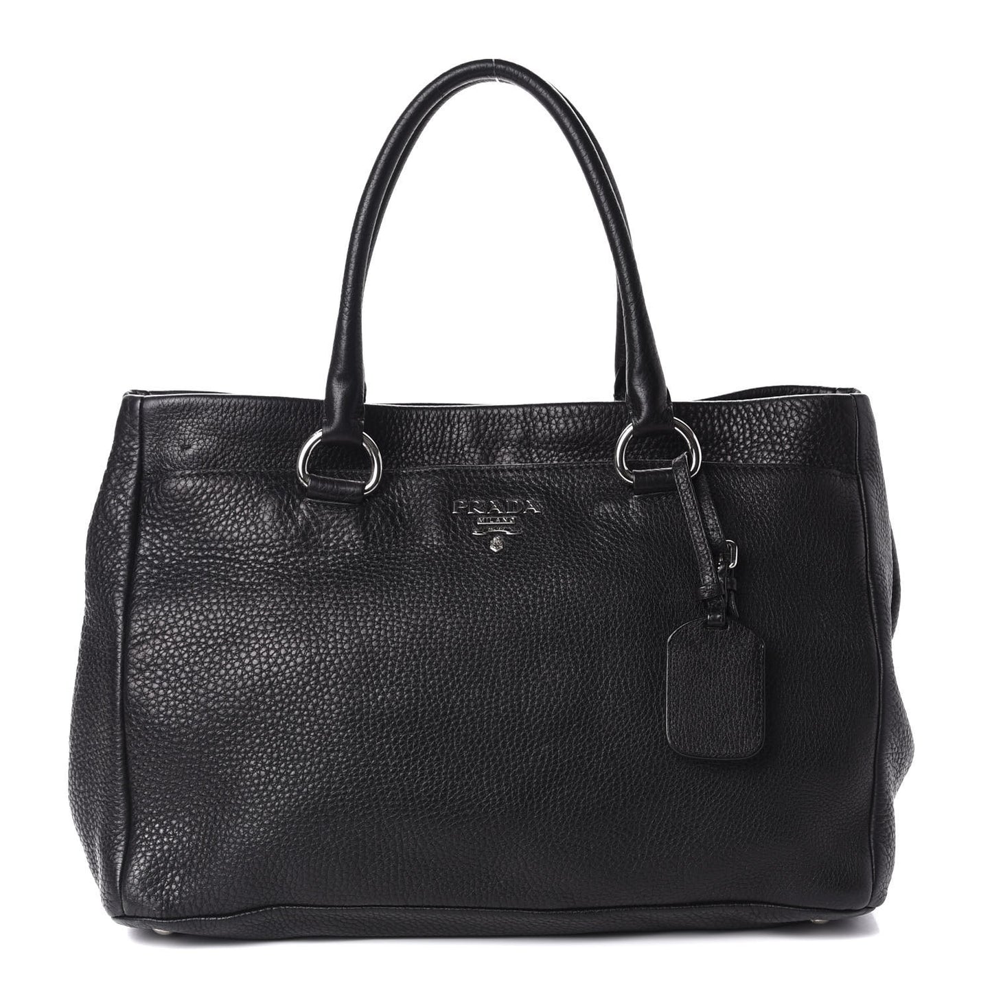 Vitello Daino Top Handle Tote Black