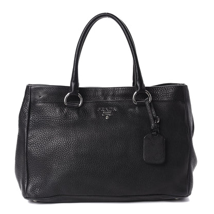 Prada Vitello Daino Top Handle Tote Black 1 of 12