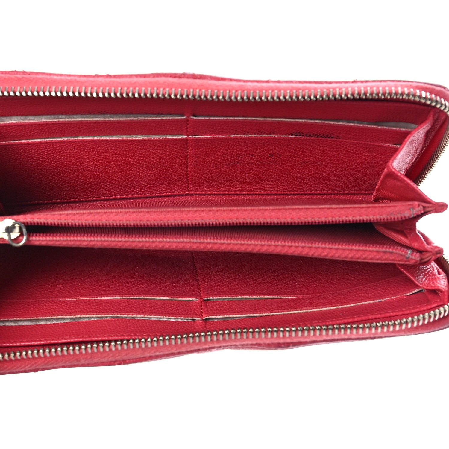 Chanel Caviar Quilted Large Gusset Zip Around Wallet Fuchsia 5 of 22