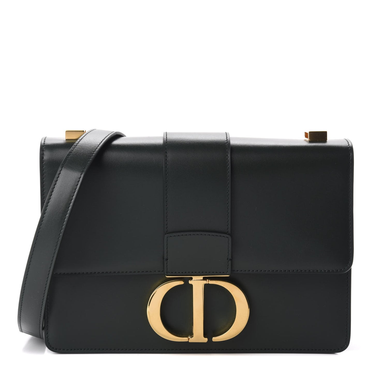 Smooth Calfskin 30 Montaigne Flap Bag Dark Green