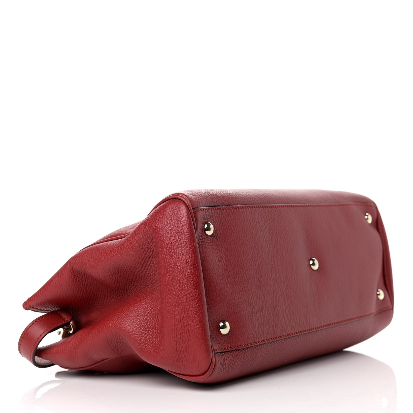 Pebbled Calfskin Medium Bamboo Shopper Tote Red