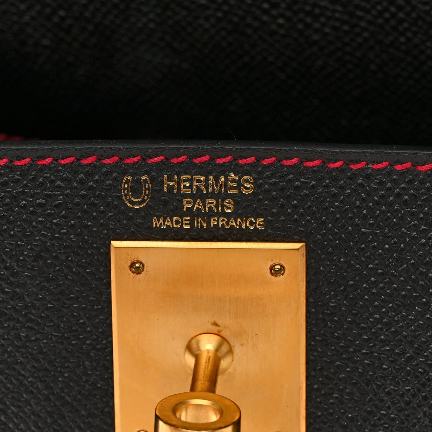 Epsom Horseshoe Kelly Sellier 28 Black Rouge Grenat