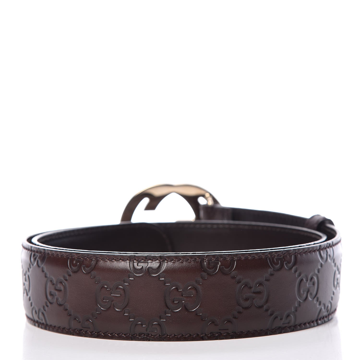 Gucci Guccissima Interlocking G 40mm Belt 85 34 Dark Brown 3 of 6