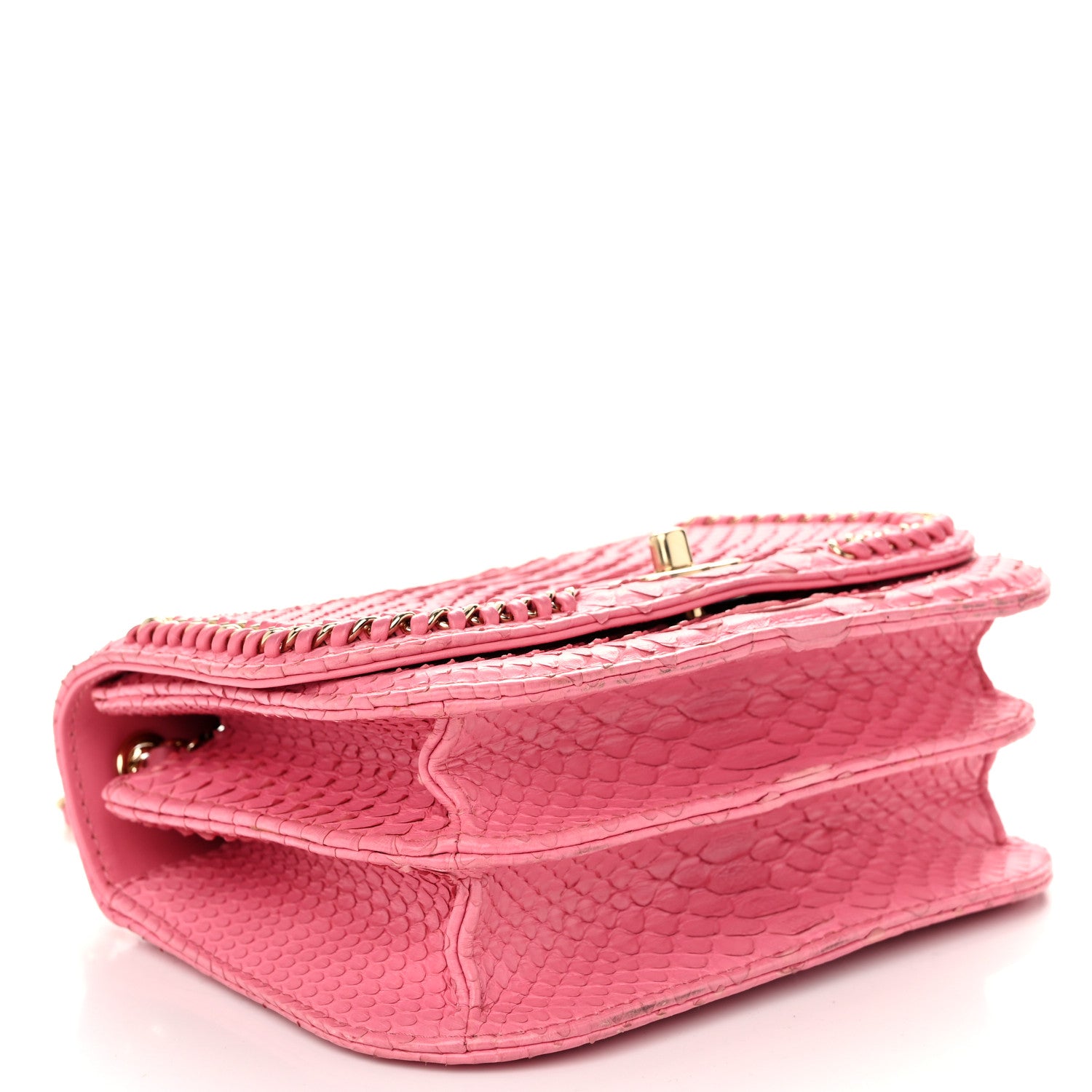 Chanel Snakeskin Small Braided Chic Flap Pink 4 of 11