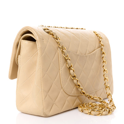Chanel Lambskin Quilted Medium Double Flap Beige 3 of 17