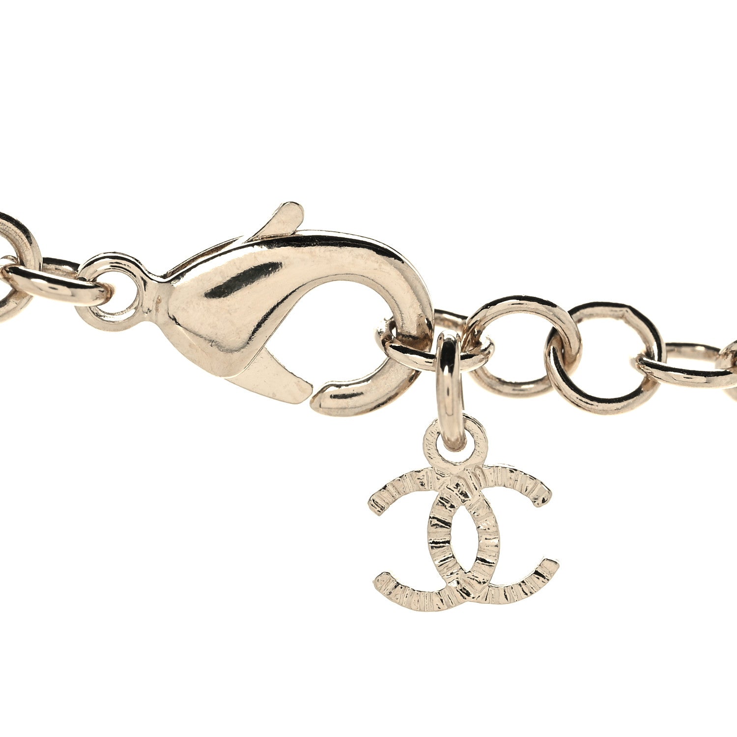 Chanel Metal Lambskin Chain CC Necklace Black Gold 4 of 6