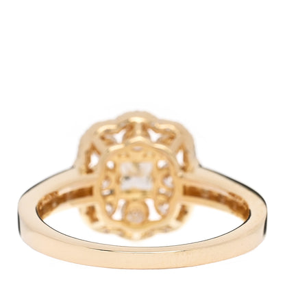 Parker & West by FASHIONPHILE 18K Yellow Gold Diamond 1.18ctw Flower Pave Halo Ring 53 6.5 4 of 10