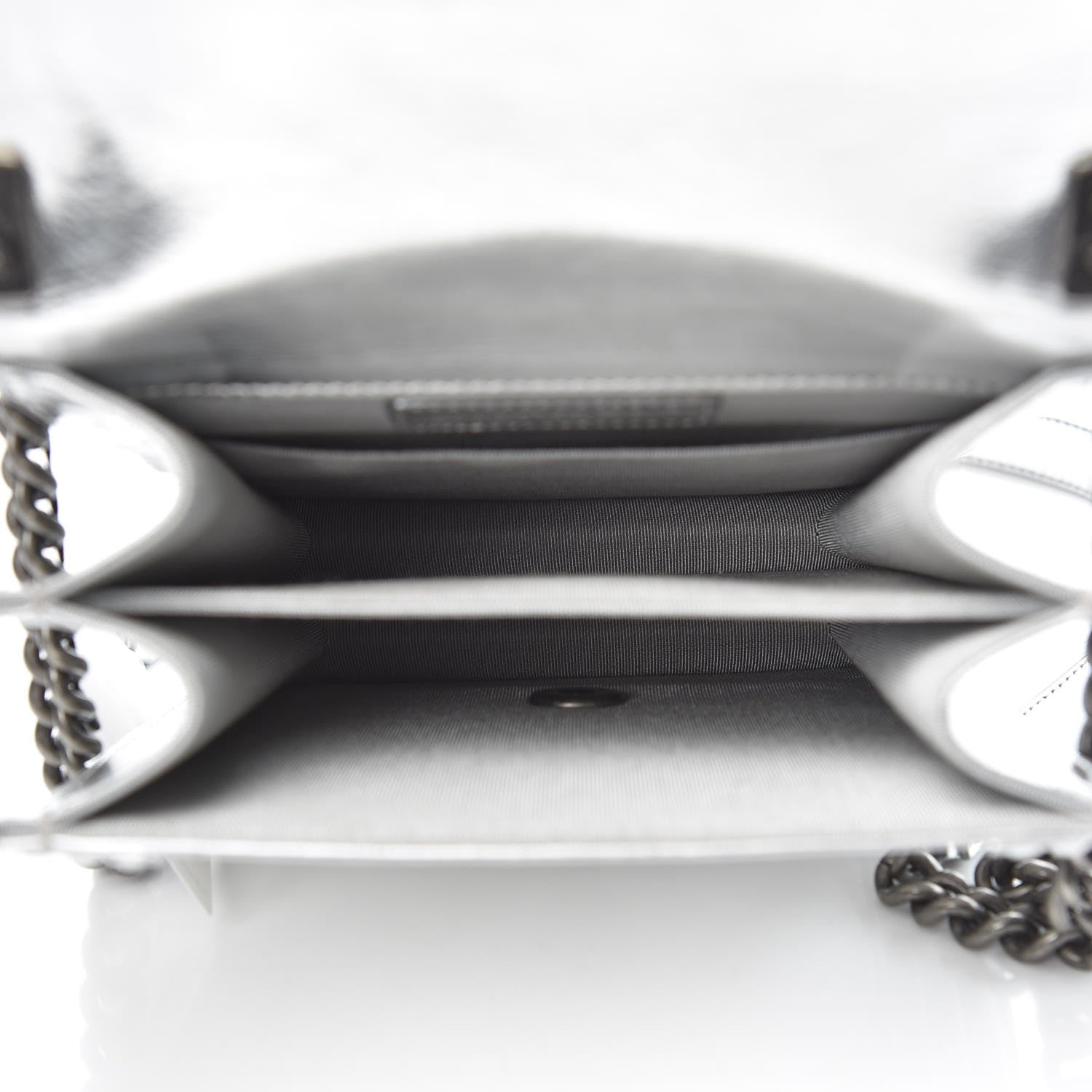 Chanel Goatskin Quilted North South Boy Flap Silver 5 of 8