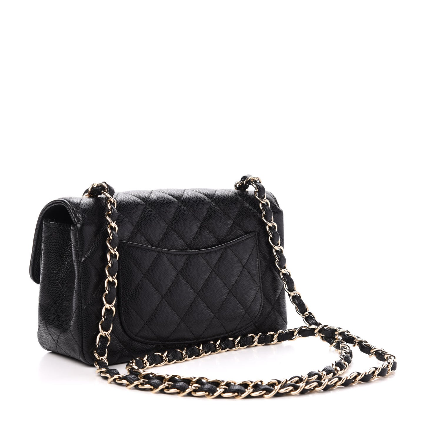 Caviar Quilted Mini Rectangular Flap Black