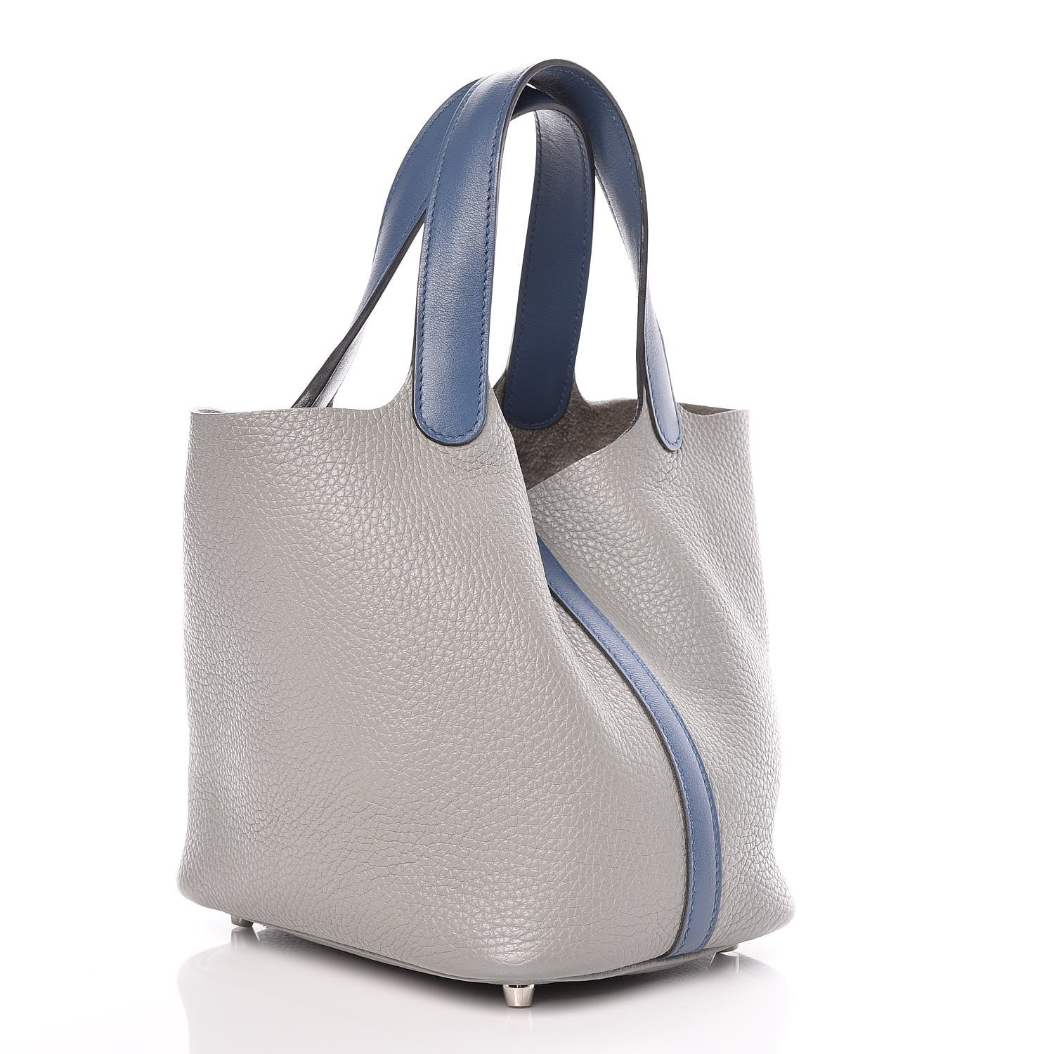 Hermes Taurillon Clemence Picotin Lock 18 PM Gris Mouette Bleu Agate 3 of 9