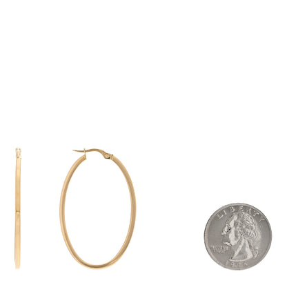 Roberto Coin 18K Yellow Gold Large Squared Edged Oval Hoop Earrings 2 of 4