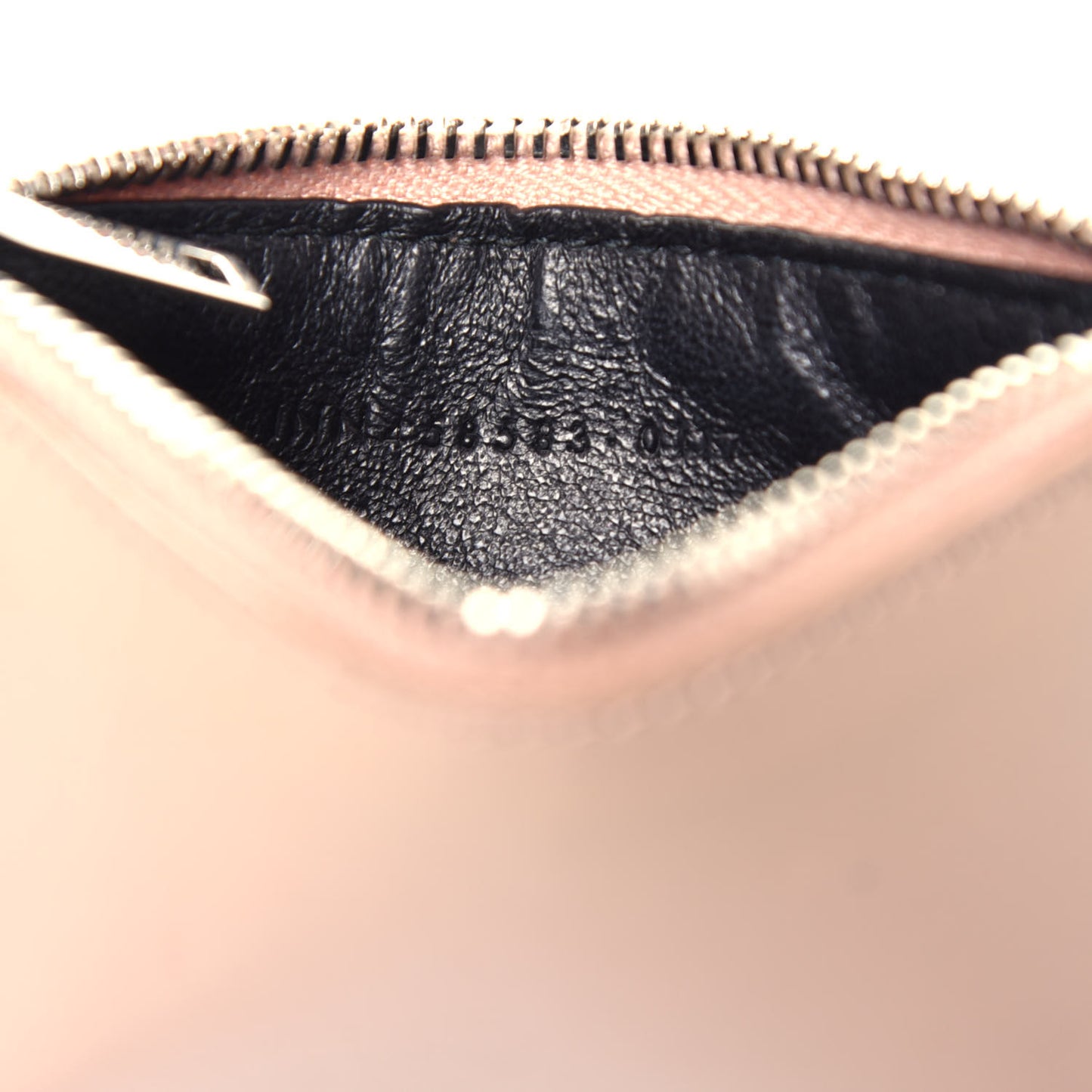 Calfskin 5 Fragments Zip Pouch Card Holder Nude