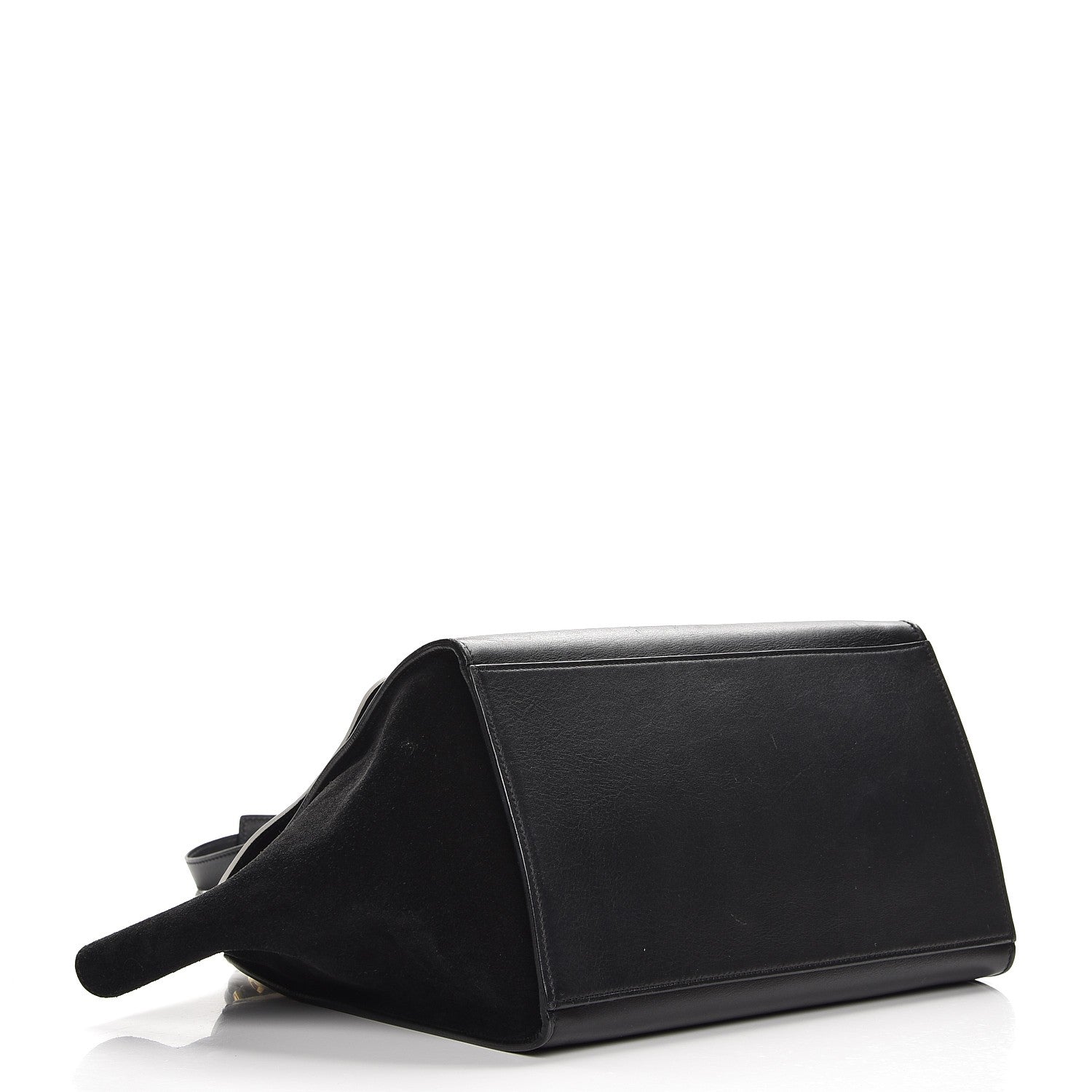 Celine Smooth Calfskin Suede Medium Bi-Color Trapeze Black 5 of 11
