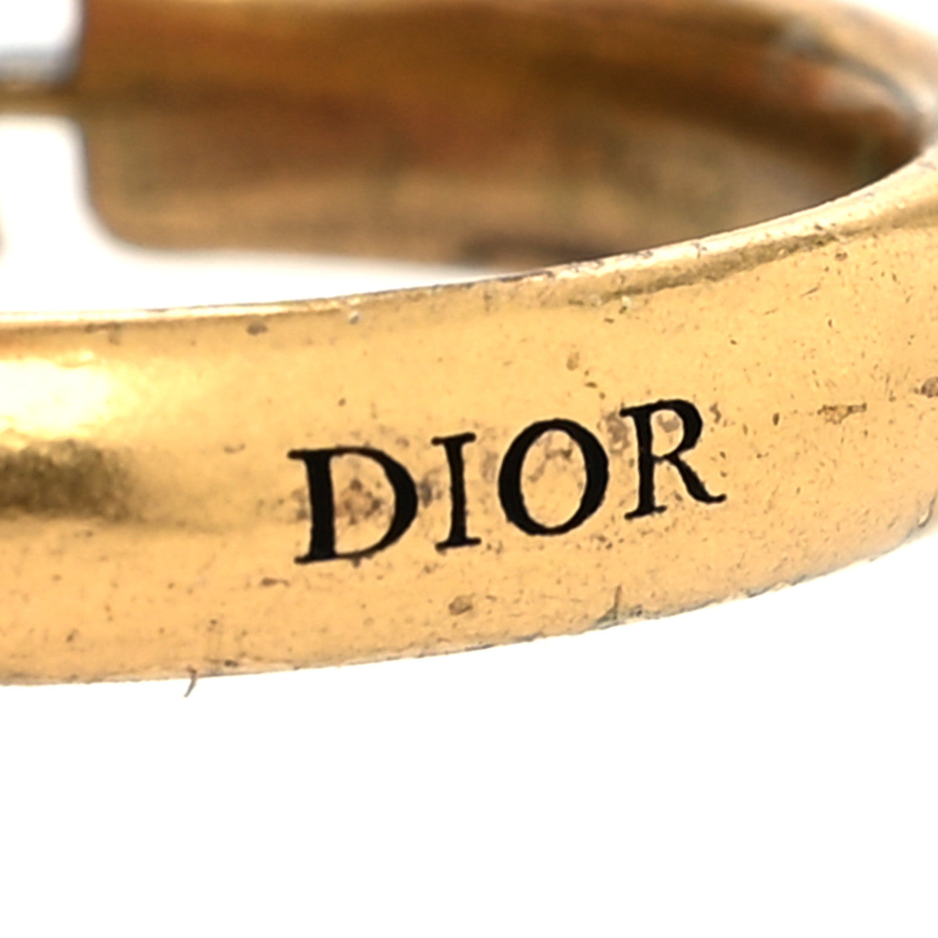 Christian Dior Crystal Pearl Chain J'adior Ring L Gold 4 of 4