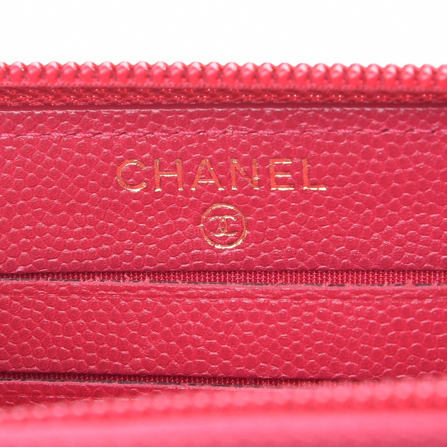 Chanel Caviar Quilted Small Boy Zip Around Wallet Fuchsia 6 of 9