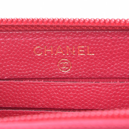 Chanel Caviar Quilted Small Boy Zip Around Wallet Fuchsia 6 of 9