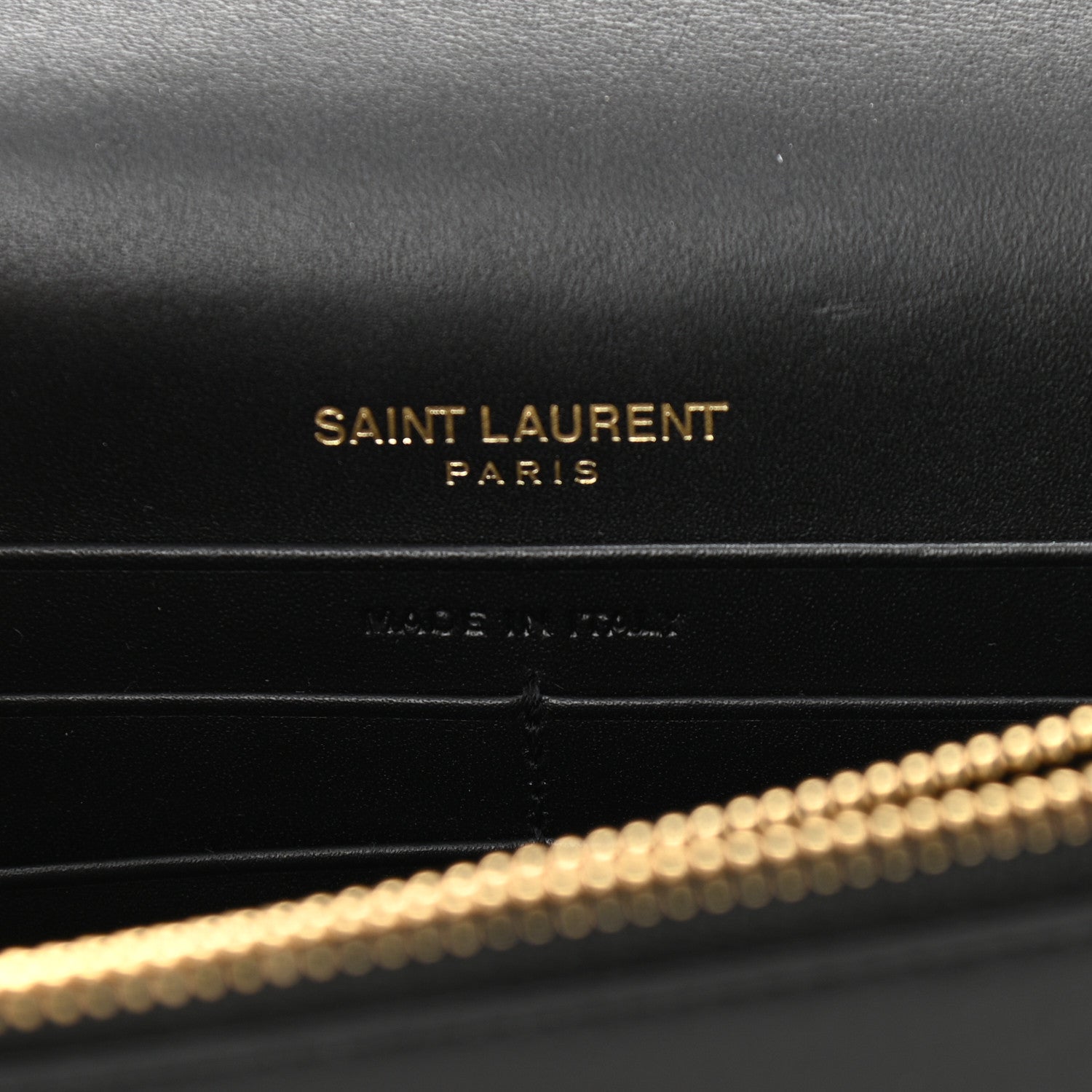 Saint Laurent Smooth Calfskin Classic Monogram Kate Tassel Chain Wallet Black 6 of 10