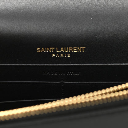 Saint Laurent Smooth Calfskin Classic Monogram Kate Tassel Chain Wallet Black 6 of 10