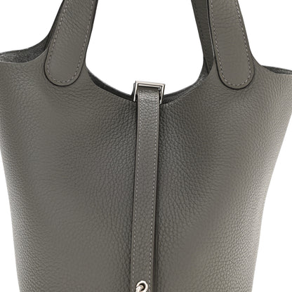 Hermes Taurillon Clemence Picotin Lock 18 PM Gris Meyer 8 of 11