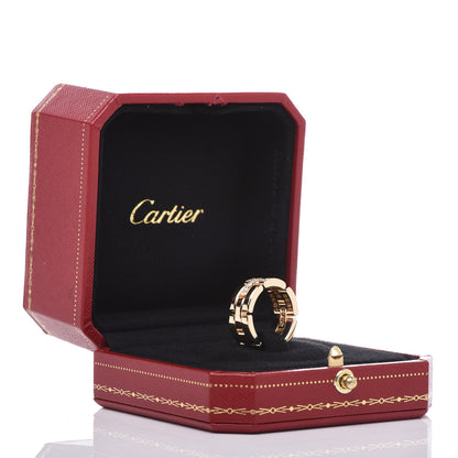 Cartier 18K Yellow Gold Diamond Maillon Panthere 3 Half Rows Paved Ring 50 5.25 5 of 5
