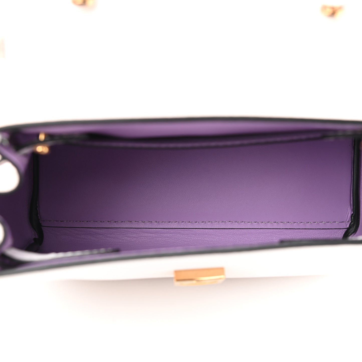 Grained Calfskin Small La Medusa Top Handle Bag White