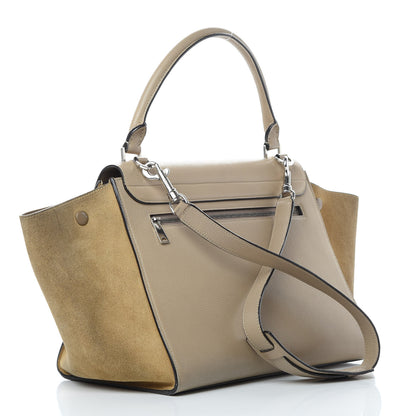 Celine Drummed Calfskin Suede Medium Trapeze Dune 4 of 16
