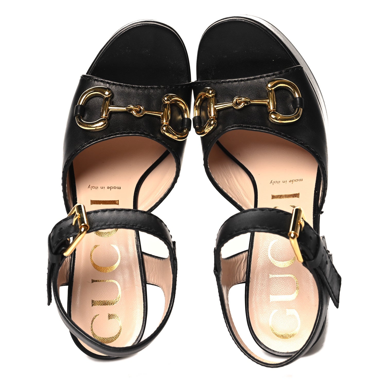 Gucci Nappa Charlotte Horsebit 40/135mm Platform Sandals 37 Black 2 of 9