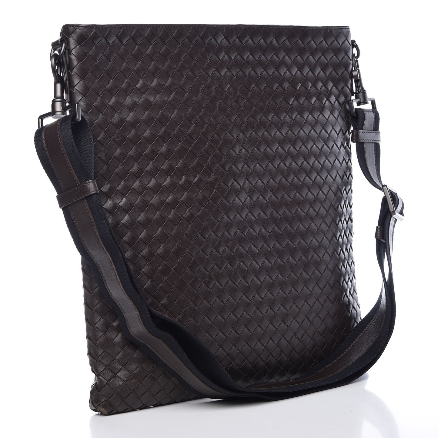 Nappa Intrecciato VN Crossbody Messenger Bag Ebano