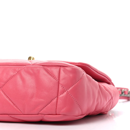 Chanel Goatskin Quilted Medium Chanel 19 Flap Pink 9 of 10