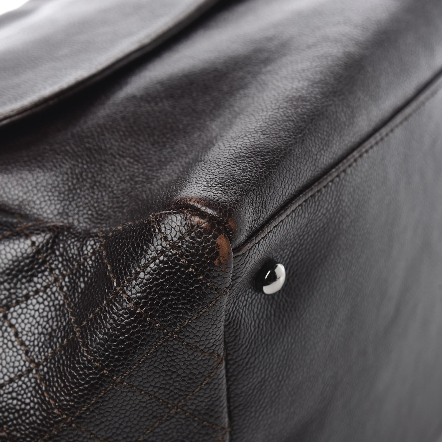 Chanel Glazed Caviar Pocket In The City Tote Brown 10 of 12