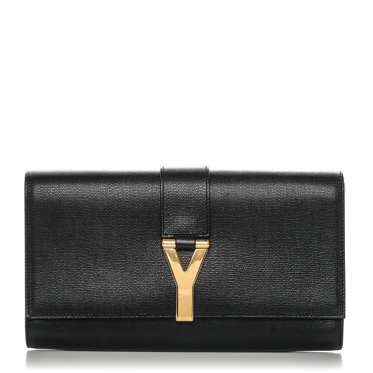 Saint Laurent Textured Calfskin Y Ligne Clutch Black 1 of 6