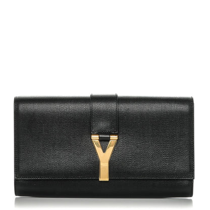 Saint Laurent Textured Calfskin Y Ligne Clutch Black 1 of 6