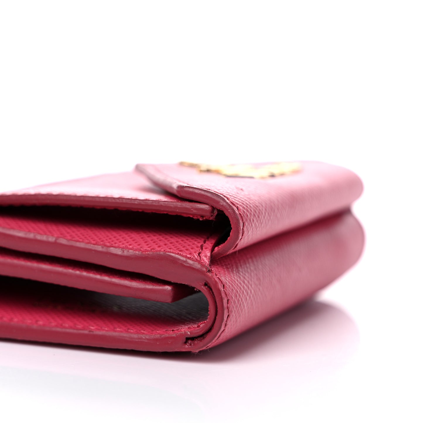 Saffiano Metal Small Tri-Fold Wallet Peonia