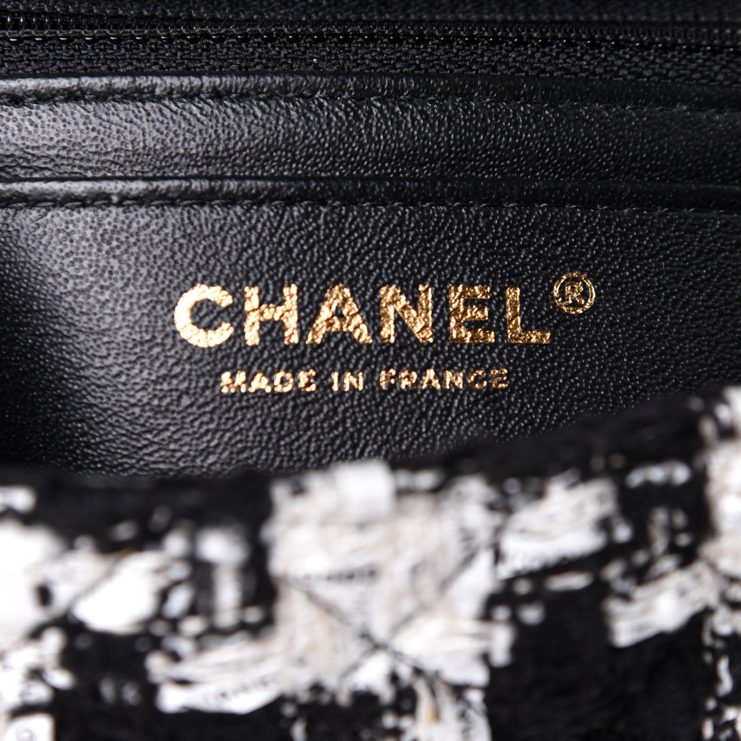 Chanel Tweed Quilted Mini Rectangular Flap Black Ecru White 6 of 12