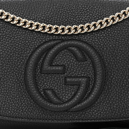 Gucci Pebbled Calfskin Medium Soho Flap Crossbody Black 8 of 10