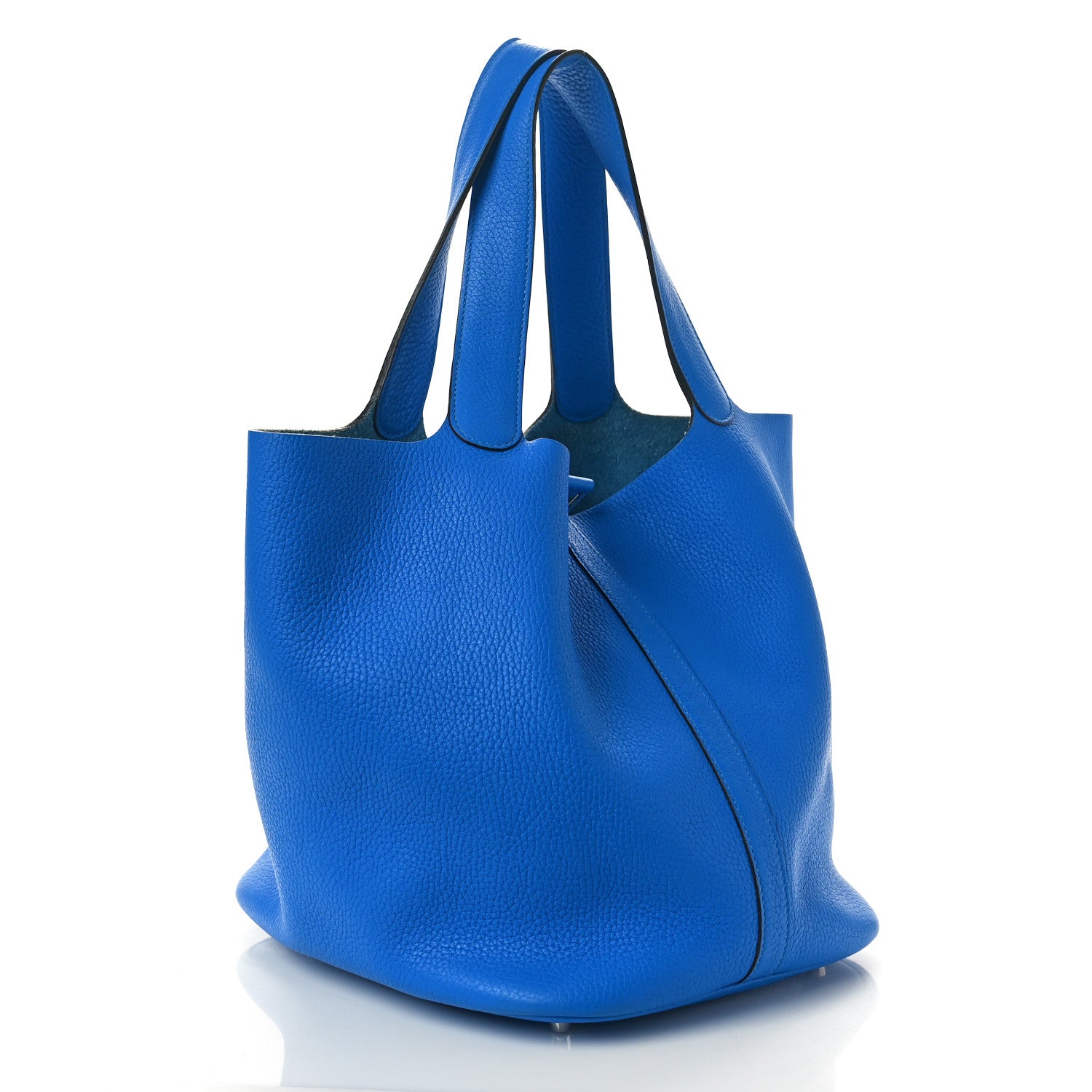 Hermes Taurillon Clemence Picotin Lock 26 GM Bleu Hydra 2 of 9