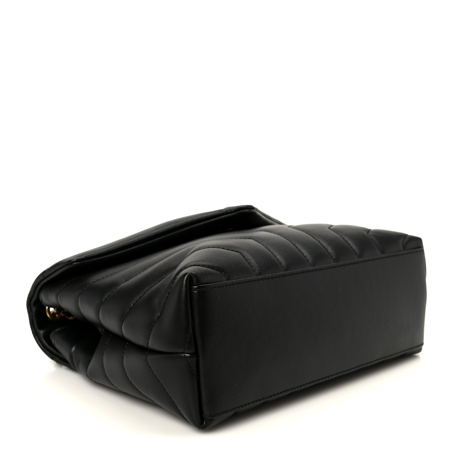 Saint Laurent Calfskin Y Quilted Monogram Small Loulou Chain Satchel Black 3 of 10
