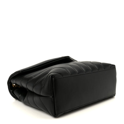 Saint Laurent Calfskin Y Quilted Monogram Small Loulou Chain Satchel Black 3 of 10