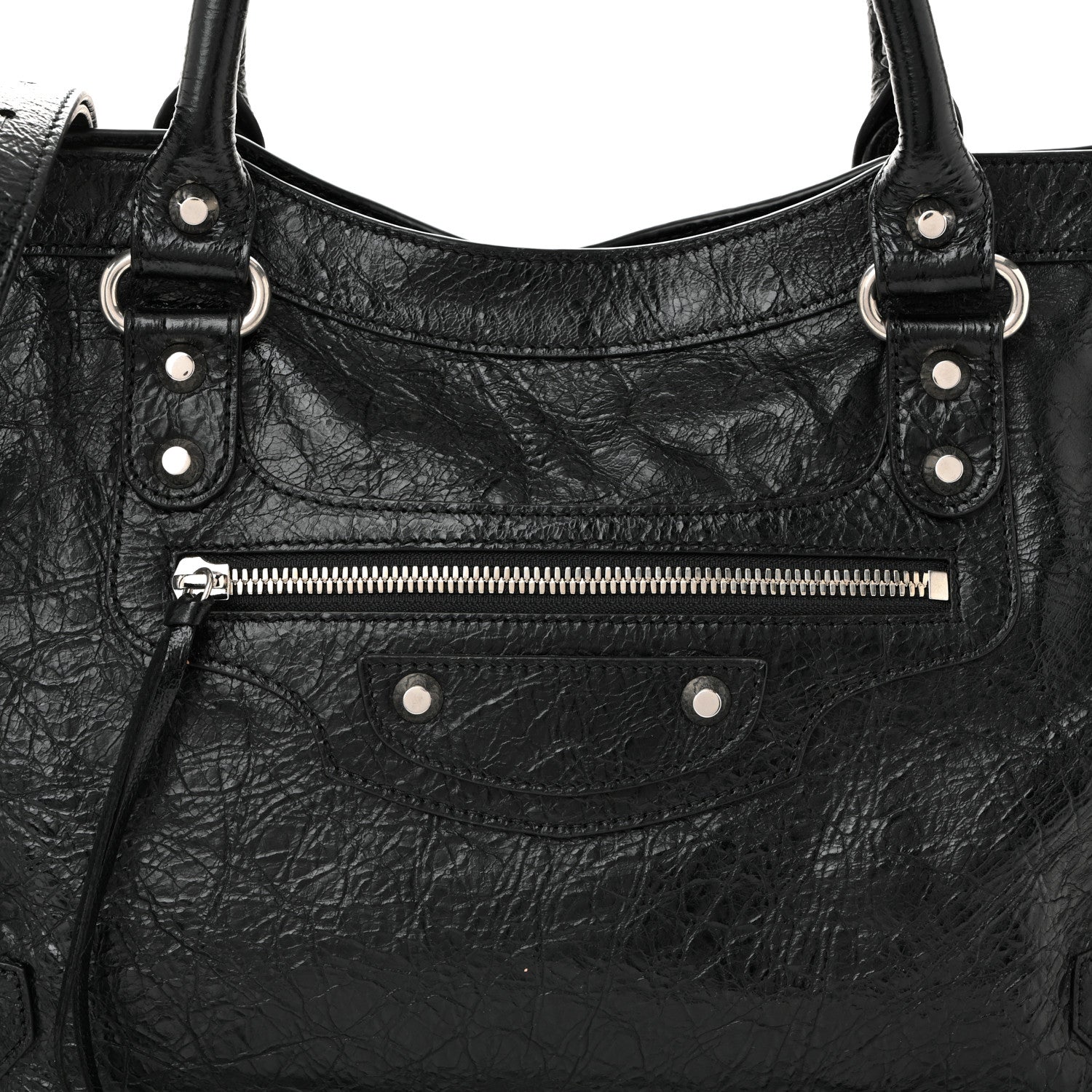 Balenciaga Agneau Arena Silver Hardware Medium Le City Black 8 of 10