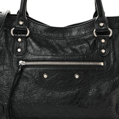 Balenciaga Agneau Arena Silver Hardware Medium Le City Black 8 of 10