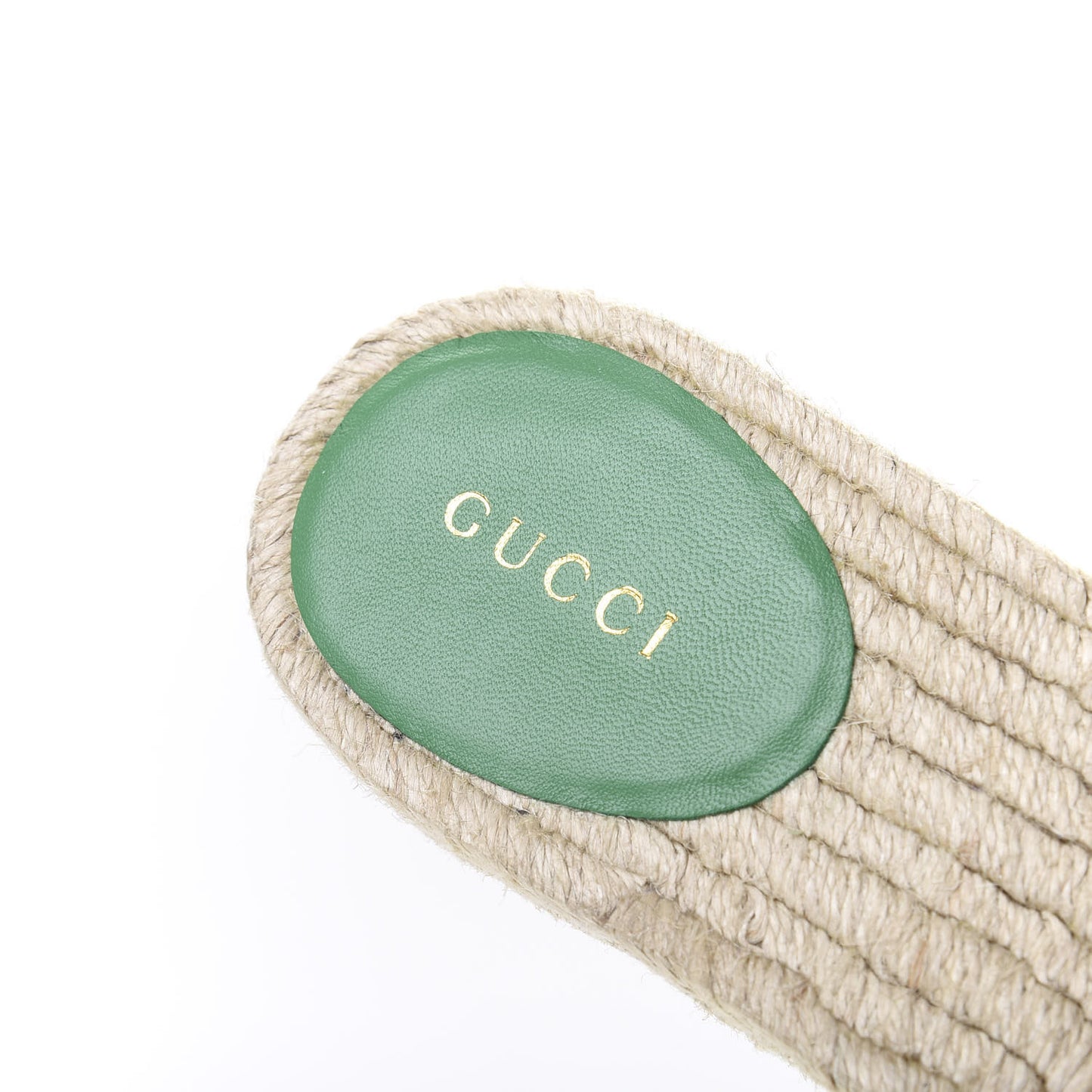 Nappa Matelasse GG Marmont Espadrille Slide Sandals 37.5 New Shamarock