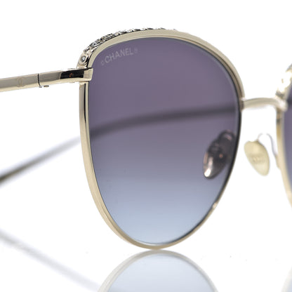 Chanel Metal Crystal Sunglasses 4258-B Gold 7 of 7